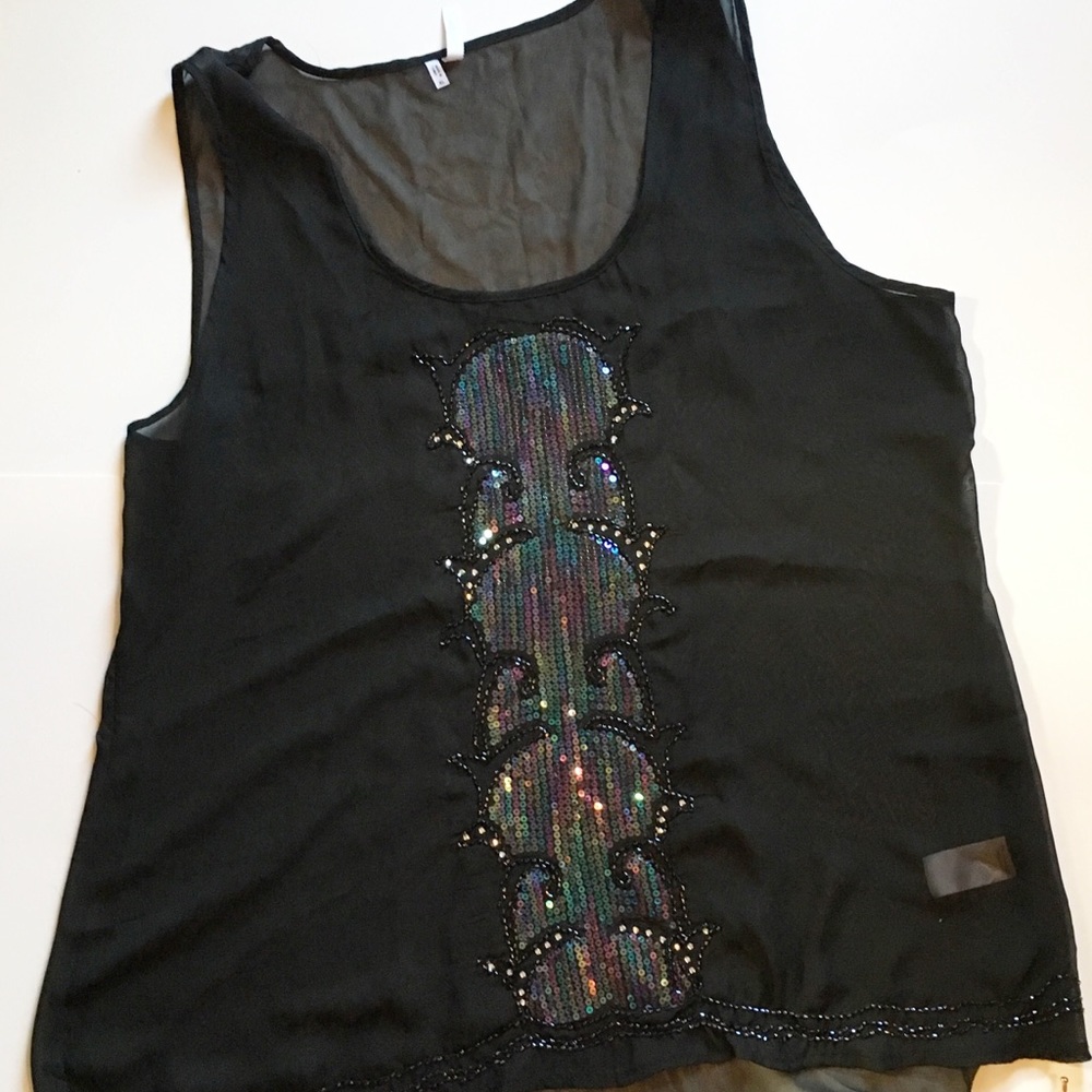 Studio Y sequins black tank